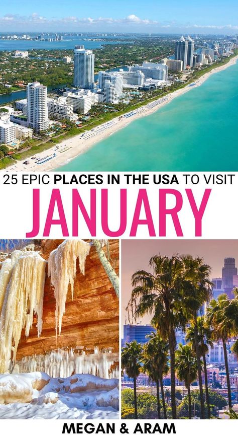 Arizona In January, Hawaii In January, Chicago In January, Chicago In Winter, Winter Hacks, Visit Usa, Winter Destinations, Usa Travel Guide, Us Travel Destinations