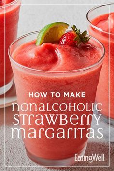 Virgin Strawberry Margarita, Margarita Mocktail, Strawberry Margaritas, Strawberry Margarita Recipe, Mocktail Drinks, Virgin Drinks, Strawberry Pretzel Salad, Strawberry Pretzel, Pretzel Salad