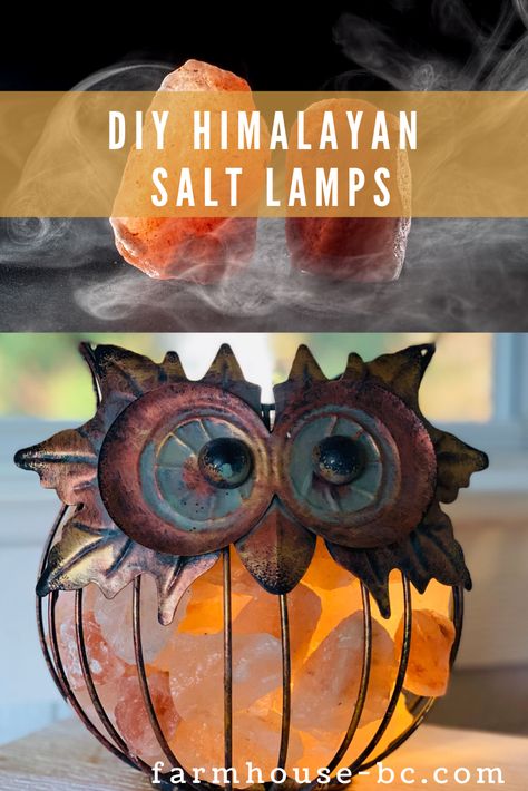 Let’s learn how to make a Himalayan salt lamp and why you should. Did you know that Himalayan salt lamps are very popular and they have not gone down in price either? You can make your own unique Himalayan salt lamp or lamps within minutes. This is a project that should be used every day and so easy to make gifts too. The blog has the directions along with how to make, care and benefits of having a salt lamp. #saltlamp #himalayansalt #himalayan #diydecor #diy #farmhousedecor #farmhouserustic Diy Salt Lamp, Easy To Make Gifts, Thift Store, Modern Homemaking, Himalaya Salt, Primitive Christmas Crafts, Rock Lamp, Owl Lamp, Make Gifts