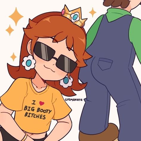 Daisy Luigi, Luigi And Daisy, Peach Mario, Super Mario And Luigi, Nintendo Fan Art, Splatoon Comics, Princess Daisy, Nintendo Characters, Super Mario Art