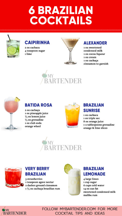 Brazilian Cocktails Brazilian Drink, Brazilian Cocktail, Fruity Alcohol Drinks, Wine Cocktail Recipes, Cocktail Drinks Alcoholic, Cocktails To Try, Cocktail Ideas, Mixed Drinks Alcohol, Yummy Alcoholic Drinks