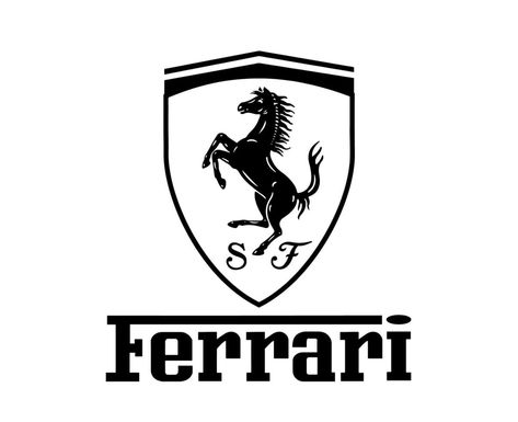 Ferrari Logo Drawing, All Cars Logo, Ferrari Symbol, F1 Tattoo, Car Symbol, Car Brand Logo, Ferrari Sign, All Car Logos, Car Symbols