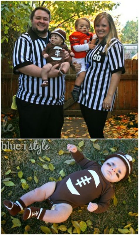 Family Of Football Players Costumes Baby Football Costume, Football Player Halloween Costume, Football Player Halloween, Peanuts Halloween Costume, Football Halloween Costume, Football Player Costume, Football Costume, Mom Halloween Costumes