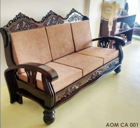 Sagon Wood Sofa Design, Teak Wood Sofa Design Living Rooms, Royal Sofa Design Wood, Wood Sofa Design, Diwan Sofa, Modern Wooden Sofa, Luxury Room Design, Sofa Set Design, Modern Living Room Sofa