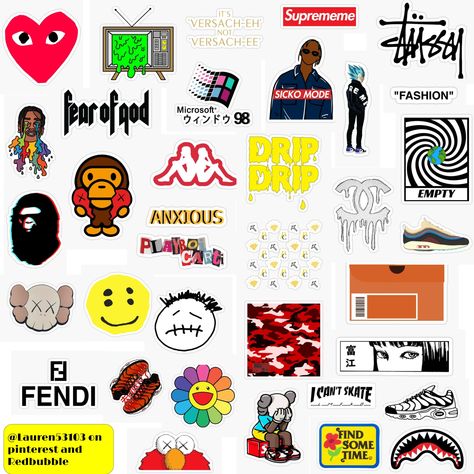 Hype Beast Stickers, Streetwear Stickers, Hype Beast Art, Street Wear Logo, Hype Stickers, Macbook Cover Stickers, Beast Logo, Hype Beast, Iphone Stickers