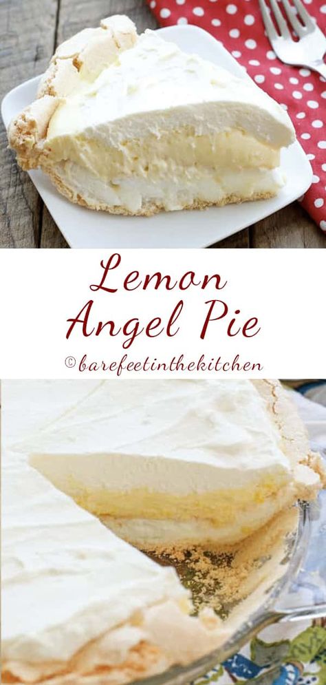 Lemon Angel Pie Recipe, Angel Pie Recipe, Angel Pie, Lemon Pie Recipe, Cake Mug, Lemon Dessert Recipes, Lemon Pie, Perfect Pies, Meringue Pie