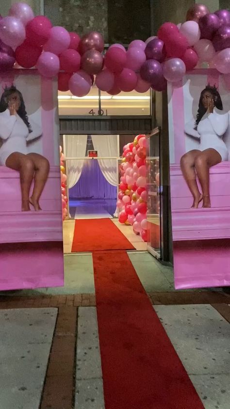 All Shades Of Pink Birthday Party, Venue For Sweet 16, Fashion Party Decorations, Bad And Bougie Theme Party, Vip Sweet 16 Party Ideas, 18th Birthday Party Venue Ideas, Shades Of Pink Sweet 16 Decorations, Sweet 16 Party Ideas Themes Pink And Gold, 21st Birthday Party Venue Ideas