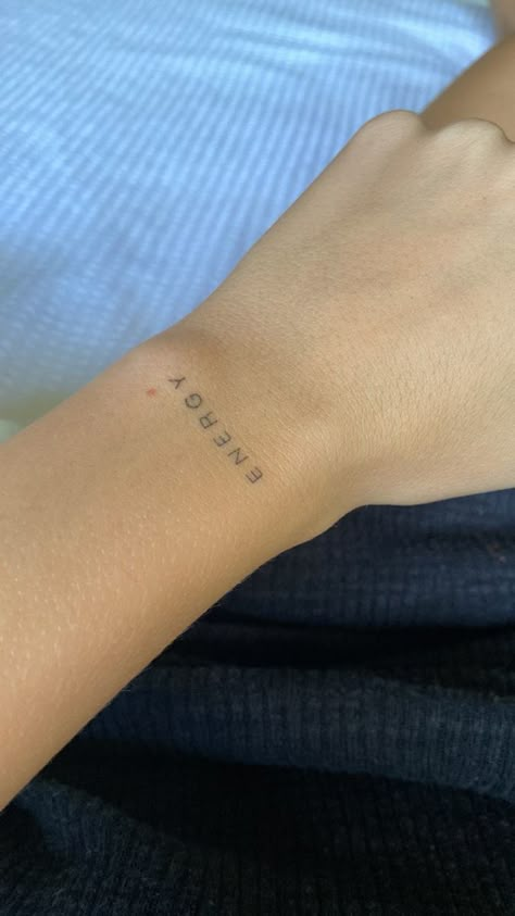 Hand Wrist Tattoo, Arm Writing Tattoo, Patience Tattoo, Tattoos Words, Wrist Tattoos Words, Small Pretty Tattoos, Writing Tattoos, Bff Tattoos, Red Tattoos