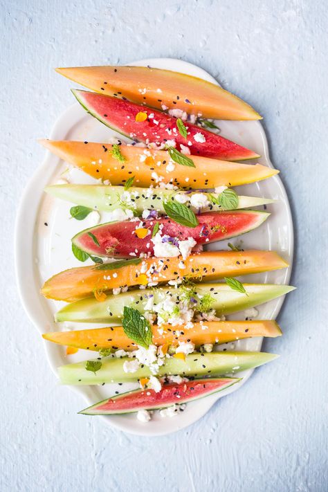 Melon Salad, Salads For A Crowd, Meat Free Recipes, Latte Recipe, Chai Latte, Juicy Fruit, Snacks Für Party, Tomato Recipes, Healthy Salad Recipes