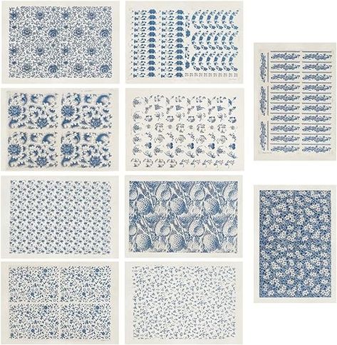 Amazon.com: WEBEEDY 10pcs Underglaze Transfers Decals Blue Flower Ceramic Decals Ceramic Clay Transfer Paper Sheets for Pottery Overglaze Enamel Decal Waterslide Decal Ceramic Decals, Pottery Inspo, Pottery Supplies, Sewing Supplies Storage, Sewing Storage, Blue Sheets, Decal Paper, Pottery Tools, Blue And White Porcelain