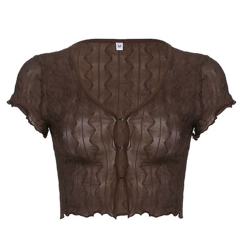 Preppy Tee, Sheer Mesh Top, Street Y2k, Brown Crop Top, Brown Blouse, Mesh Blouse, Modest Skirts, Mesh Shirt, Brown Outfit