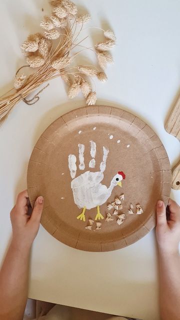 Gina | Mum & Toddler Blog on Instagram: "Hand print chicken... Quick little hand print craft. Lake painted and printed her hand then I helped her decorate... Feel free to hit save to save for later or tag a friend who mighty like this... Follow @whirlybobble for more toddler/ kids craft ideas... Happy Sunday all x" Chicken Craft, Happy Birthday Chicken, Baby Art Projects, K Crafts, Footprint Crafts, Chicken Painting, Chicken Crafts, Handprint Crafts, Toddler Fun