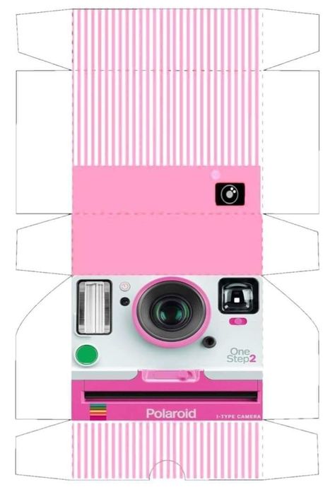 Camera Box Template, Papercraft Templates Printables, Printable Diy Crafts, Camera Polaroid, Paper Box Diy, Barbie Printables, 80s Theme Party, Idee Cricut, Paper Toys Template