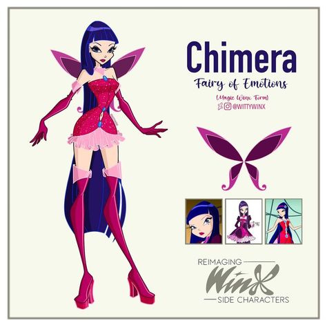 Margaret on Instagram: “A highly requested fairy… Chimera, Fairy of Emotions! 🎭 . Chimera is a side character who had a whole storyline in the show surrounding…” Pop Pixie, Side Character, Las Winx, Klub Winx, Magical Things, Fairy Artwork, My Little Pony Drawing, Pony Drawing, Club Design