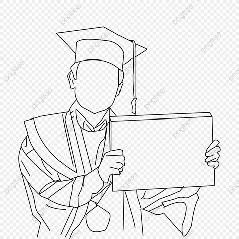 Graduation Drawing, Wing Drawing, Graduation Book, Hand Silhouette, Drawing Png, Man Sketch, Line Art Drawing, Boy Drawing, Book Drawing