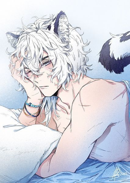 Anime Cat Boy, Japon Illustration, Anime Animals, Anime Cat, Anime Drawings Boy, Boy Art, Handsome Anime Guys, Handsome Anime