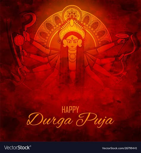 Happy Ashtami, Durga Puja Image, Happy Durga Puja, Durga Mantra, Cosmic Egg, Durga Ji, Navratri Wishes, Durga Painting, Happy Navratri Images