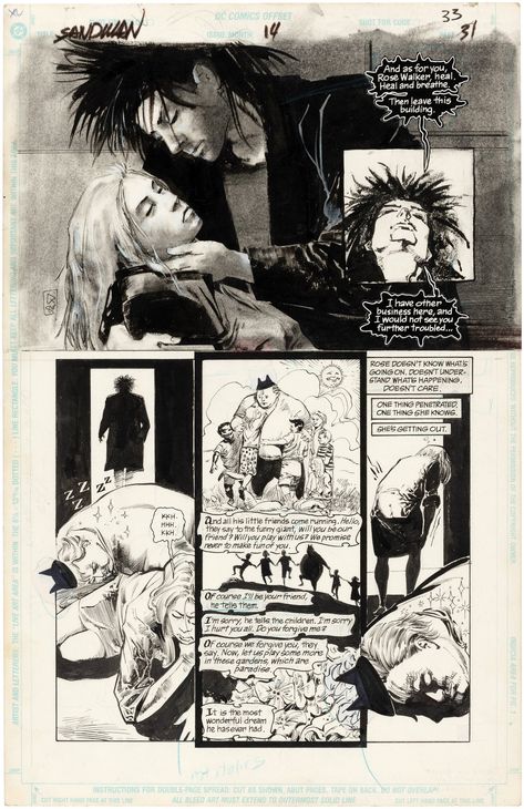 Hake's - "SANDMAN" #14 COMIC BOOK PAGE ORIGINAL ART BY MIKE DRINGENBERG. Mike Dringenberg, Dialogue Balloon, Old Notebook, Comic Book Page, Dave Mckean, Composition Inspiration, Comic Art Fans, Dylan Dog, Art 2024