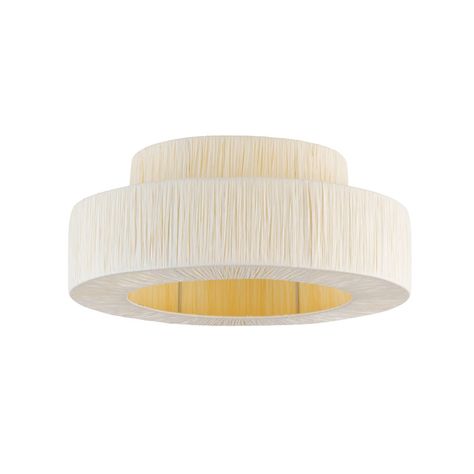 Joss & Main Abbie 1 - Light Raffia Dimmable Metal Drum Flush Mount & Reviews | Wayfair Farmhouse Flush Mount Light, Coastal Farmhouse Living Room, Lighting Updates, Metal Drum, Paper Lampshade, Light Fixtures Flush Mount, Overhead Lighting, Flush Ceiling Lights, Lighting Inspiration