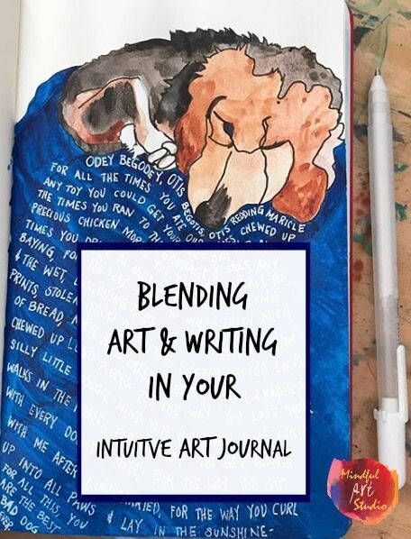 Blending Art & Writing In Your Intuitive Art Journal | Mindful Art Studio Creative Art Journal, Creative Arts Therapy, Mindful Art, Art Journal Prompts, Art Journal Tutorial, Art Therapy Projects, Art Writing, Journaling Prompts, Art Therapy Activities