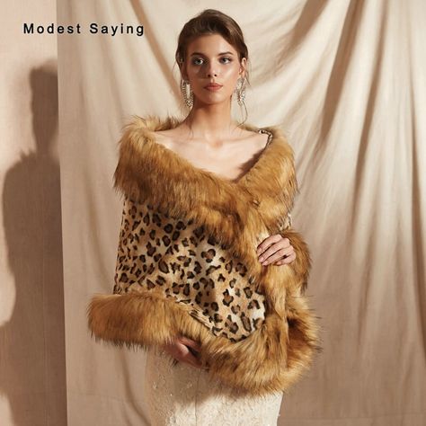 Cheap Wedding Jackets / Wrap, Buy Directly from China Suppliers:Leopard Pattern Faux Fur Wedding Shrugs 2019 New Fashion Fur Bridal Shawls Formal Party Stole Warm Ups Wrap Wedding Accessories Enjoy ✓Free Shipping Worldwide! ✓Limited Time Sale ✓Easy Return. Bridal Cape Winter, Faux Fur Bridal Wrap, Mantel Cape, Faux Fur Shrug, Faux Fur Shawl, Fur Shrug, Faux Fur Stole, Bridal Bolero, Bridal Shawl