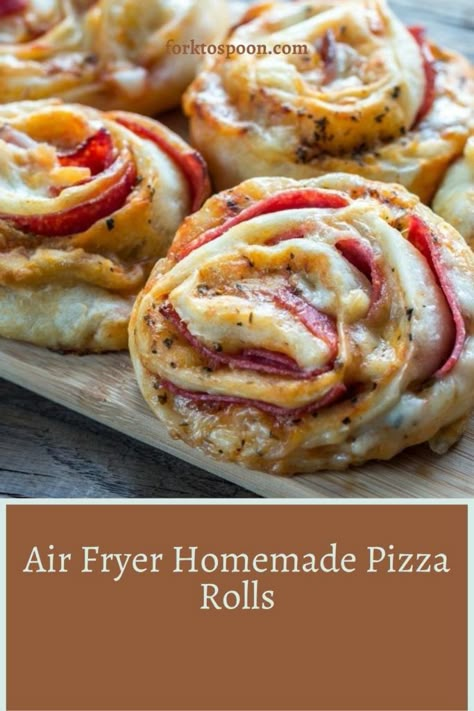 Homemade Pizza Rolls In Air Fryer, Air Fryer Pizza Crescent Rolls, Creative Air Fryer Recipes, Air Fryer Pepperoni Rolls, Air Fryer Pizza Balls, Airfryer Pizza Rolls, Air Fry Pizza Rolls, Air Fryer Pizza Dough, Air Fryer Stromboli