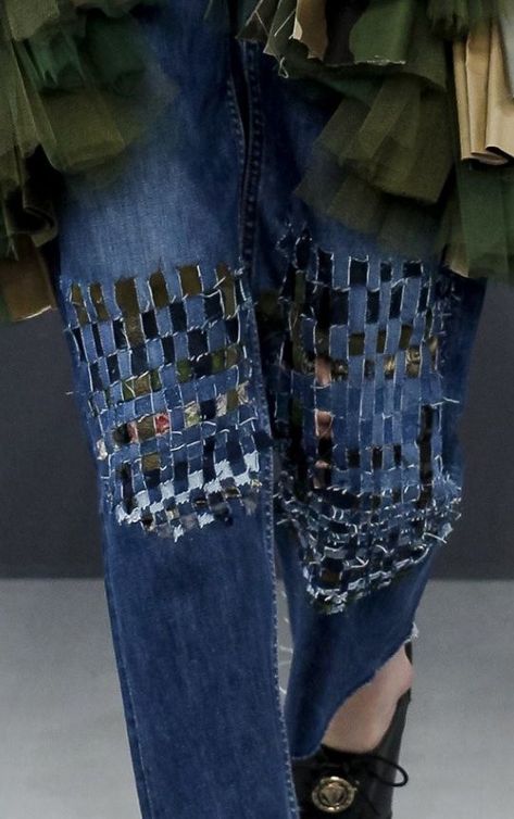 DIY Jeans Refashion Ideas | thee Kiss of Life Upcycling Diy Jeans Refashion, Order Disorder, Refashion Jeans, Quilt Coats, Jeans Refashion, Plain Jeans, 2016 Couture, Sustainable Denim, Denim Crafts Diy