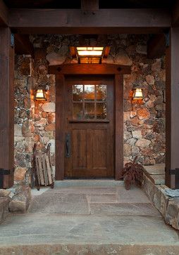 Mountain Residence - 08 - rustic - entry - salt lake city - THINK architecture Inc. Entry Design Ideas, Rustic Entry, Mountain Home Exterior, Best Front Doors, Cabin Doors, Building A Porch, Entry Design, Entrance Porch, Entryway Ideas