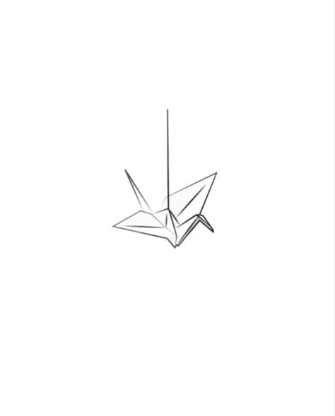 Manacled Dramione Tattoo, Dramione Tattoo Ideas, Paper Crane Drawing, Paper Cranes Tattoo, Dramione Tattoo, Paper Crane Tattoos, Small Paper Crane Tattoo, Manacled Tattoo, Paper Crane Tattoo Minimalist