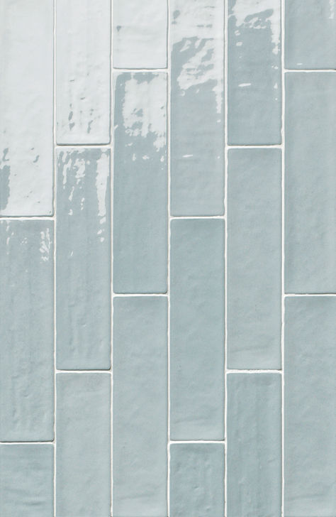 Blue zellige gloss brick tiles Metro Tiles Bathroom, Herringbone Wall Tile, Quorn Stone, Light Blue Tile, Wood Effect Porcelain Tiles, Kitchen Splashback Tiles, Blue Bathroom Tile, Zellige Tiles, Indoor Tile