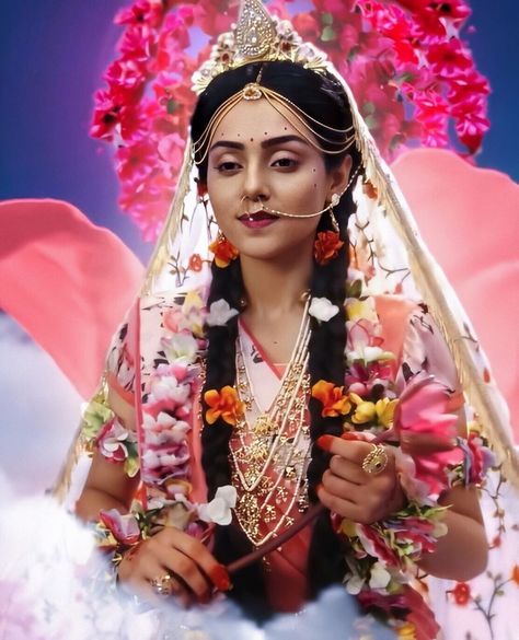 Devi Radha 🌷 . @mallika_singh_official_ #radhakrishn #radha #radharani #krishna #radhakrishna #mallikasingh Mallika As Radha, Happy Radha Ashtami, Mallika Singh As Radha, Radha Ashtami, Radha Krishna Holi, Mallika Singh, Radha Krishna Pictures, Radha Krishna Love, Radha Rani