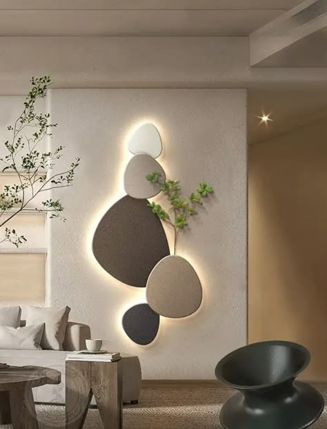 Plant Wall Painting, Plant Mural, Traditional Style Living Room, Green Plant Wall, Feature Wall Design, Lamp Green, House Wall Design, Wall Lamps Living Room, Home Hall Design