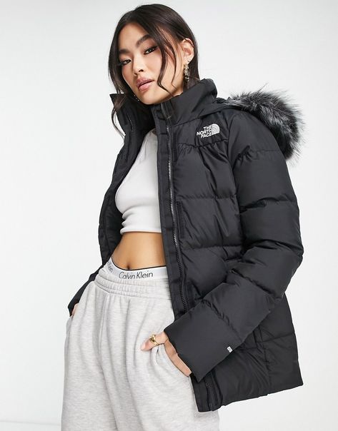 Doudoune The North Face, Down Winter Coats, North Face Nuptse, North Face Coat, Long Puffer Coat, Parka Coat, Down Parka, Fur Hood, Black North Face