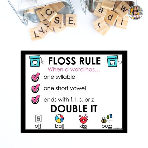 This spelling hack will CHANGE your student’s lives! Have you heard of the FLOSS (or FLSZ) rule before? When a one-syllable word contains a single vowel and ends in f, l, s, or z, you double the final letter before. 📚💡 Examples: grass, buzz, bluff, or bell 🔔 Of course there are exceptions to this rule! If the word ends in s /z/, don’t double it. Examples: gas, is, was, has Inside the membership, we have this anchor chart and more resources for you to use to teach and practice the FLOSS R... Flsz Rule Anchor Chart, Flsz Rule, Short Vowels, Anchor Chart, Anchor Charts, Science, Reading