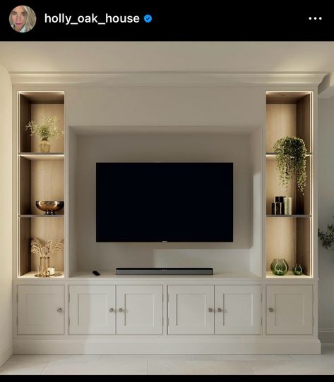 Built In Tv Wall Unit, Tv Wall Decor Ideas, Oak House, Living Room Wall Units, Tv Wall Decor, Living Room Design Inspiration, Front Rooms, Simple Room, Tv Wall Unit