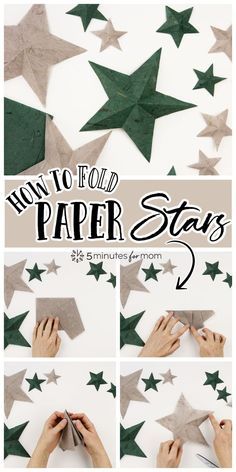 Hanging Paper Stars Diy, Paper Star Mobile Diy, How To Make Hanging Paper Stars, How To Make Moravian Stars, How To Make Stars From Paper, How To Make An Oragami Star Step By Step, Craft Paper Stars, Folding Paper Stars, Paper Christmas Stars How To Make