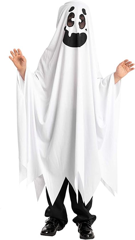 Ghost Costume Kids, Spirit Costume, Pumpkin Basket, Ghost Halloween Costume, Scary Halloween Costume, Ghost Costume, Spooky Style, Party Costumes, White Ghost