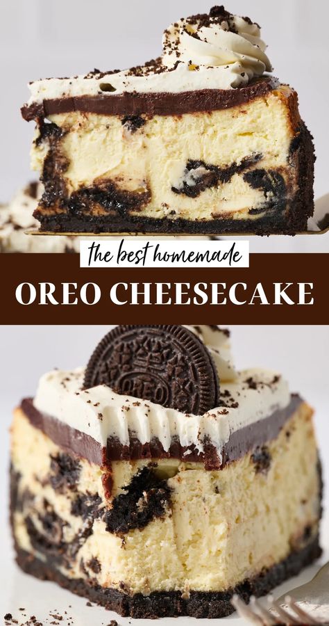 Homemade Cheesecake Filling, Chocolate Oreo Cheesecake, Easy Chocolate Ganache, Oreo Cheesecake Recipe, Cheesecake With Chocolate, Oreo Cheesecake Recipes, Oreo Dessert Recipes, Cookies And Cream Cheesecake, Kreative Snacks