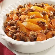 Sweet Potato Peach Bake - Allrecipes.com High Fibre Desserts, Canning Sweet Potatoes, Yams Recipe, Baked Peach, Peach Cobbler Easy, Baking Goods, Peach Desserts, Yummy Casseroles, Canned Peaches