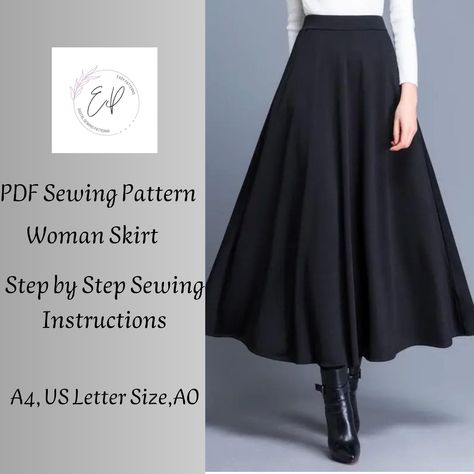 Woman Skirt Sewing pattern, Woman PDF sewing printable pattern, Plus sizes patterns, Sewing Pattern, Silk Skirt Pattern, Long Skirt Pattern. Goth Skirt Sewing Pattern, Witch Skirt Pattern, Winter Skirt Pattern, Silk Skirt Pattern, Skirt Length Guide, Panel Skirt Pattern, Long Skirt Pattern Sewing, A Line Skirt Pattern Free, Simple Skirt Pattern