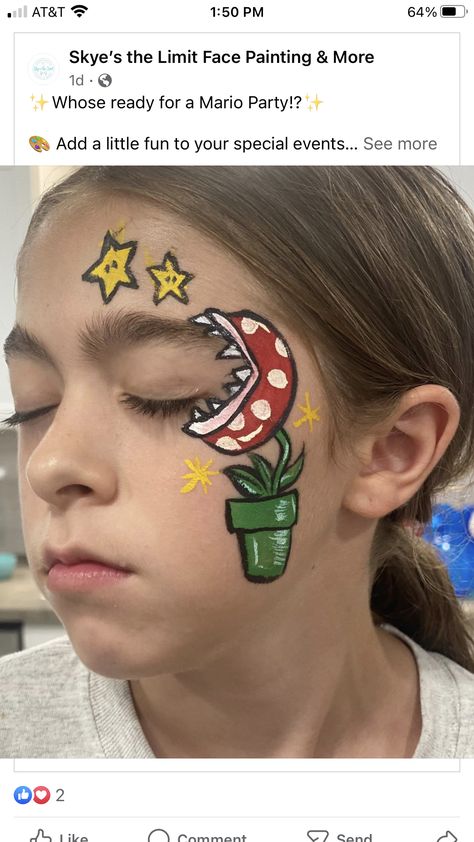 Yoshi Face Paint, Video Game Face Paint, Super Mario Face Paint, Mario Face Painting, Mario Face Paint, Kid Makeup, Easter Face Paint, Easy Face Painting Designs, Mario Bros Birthday Party Ideas