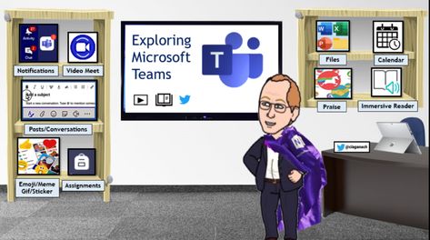 Microsoft Classroom, Bitmoji Classroom, Ms Teams, Digital Learning Classroom, Microsoft Apps, Team Teaching, Remote Teaching, Teach Online, Classroom Images