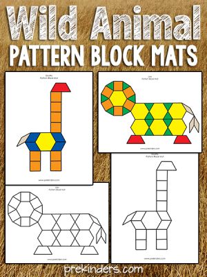 Wild Animals Activities and Lesson Plans for Pre-K and Preschool - PreKinders Zoo Activities Preschool, Zoo Animals Preschool, Zoo Lessons, Pattern Block Mats, Preschool Zoo Theme, Zoo Preschool, Animals Activities, Zoo Activities, Animal Activities For Kids