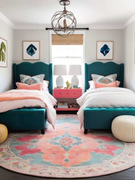 16 Twin Sisters Bedroom Ideas That Are Fun and Functional - Homezille Sisters Bedroom Ideas, Sisters Bedroom, Sister Bedroom, Sisters Room, Twins Bedroom, Twin Bedroom, Twin Sisters, Bedroom Ideas, Twins