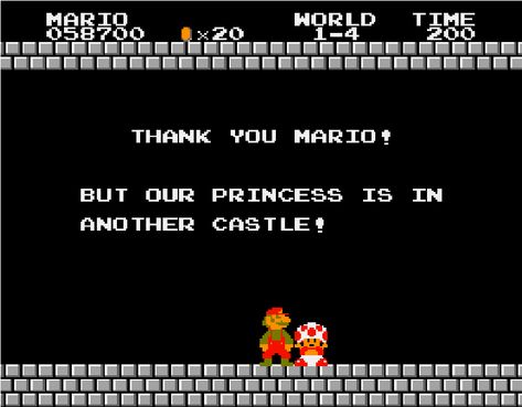 But Our Princess is in Another Castle! | Know Your Meme Nintendo Mario Bros, Mario Star, Arcade Retro, Video Games List, Get Schwifty, Merch Design, Gaming Stuff, Based On Your Zodiac Sign, Mario Bros.