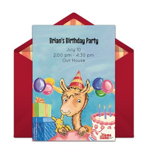 Customizable, free Llama Llama Birthday online invitations. Easy to personalize and send for a Llama Llama birthday party. #punchbowl Poppy Party Ideas, Llama Llama Red Pajama, Llama Birthday Party, Birthday Breakfast Party, Birthday Board Classroom, Llama Party, Llama Llama, Party Like Its 1999, Online Invitation