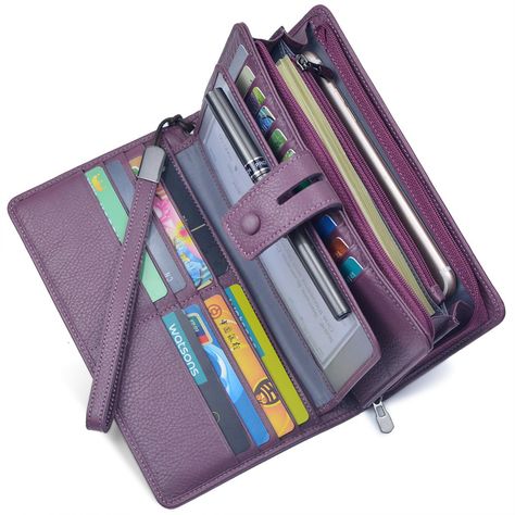 Women's Big Fat Rfid Leather Wristlet Wallet Organizer Large Phone Checkbook Holder with Zipper Pocket *** You can get more details by clicking on the image. (This is an affiliate link) #wallets Wallet Organizer, Unique Wallets, Game Mobile, Leather Clutch Wallet, Checkbook Wallet, Branded Wallets, Front Pocket Wallet, Rfid Wallet, Checkbook Cover