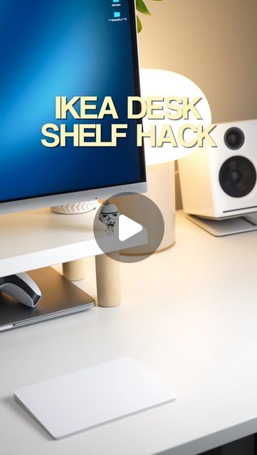 K Setups | Desk Setup & Tech on Instagram: "Day 301/365 | The IKEA Desk Shelf Trick (Desk Setup Makeover finale episode 6)  Part 6 of the ultimate desk setup makeover is an ikea trick where you can make yourself a desk shelf for under $30!   Try it out for yourselves! Reel inspiration: @borisgtech   What are your thoughts? The desk setup makeover reveal is out on the next upload!  Follow @ksetups for more daily reels featuring my desk & gaming setup, filmmaking, tech videos, EDC & more!   • • •  #ikea #ikeahack #deskmakeover #diy #diymakeover #trend #techlover #gamingsetups #desk #setup #workfromhome #deskgoals #editing #ultrawidemonitor #office #minimalisticoffice #minimalism" Diy Ikea Home Office, 2 Screens Desk Setup, Ikea Gaming Setup, Desk With Two Monitors Office Ideas, Coding Desk Setup, Ikea Desk Shelf, Diy Desk Shelf, Small Desk Setup Ideas, Ikea Desk Setup