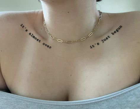 Its Almost Over Its Just Begun Tattoo Bo Burnham, Book Quotes To Get Tattooed, Bo Burnham Tattoo Ideas, Knee Tattoo Quote, Euphoria Tattoo Ideas, Bo Burnham Tattoo, Euphoria Tattoo, Inside Tattoo, Bo Burnham Inside