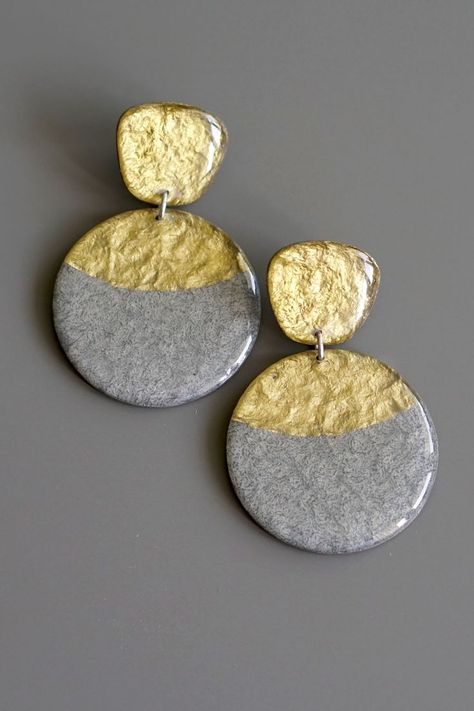 Modern Geometric Jewelry, World Of Wearable Art, Artistic Earrings, Paper Pulp, Paper Earrings, Ceramic Earring, Paper Jewelry, Jewellery Handmade, Upcycled Jewelry